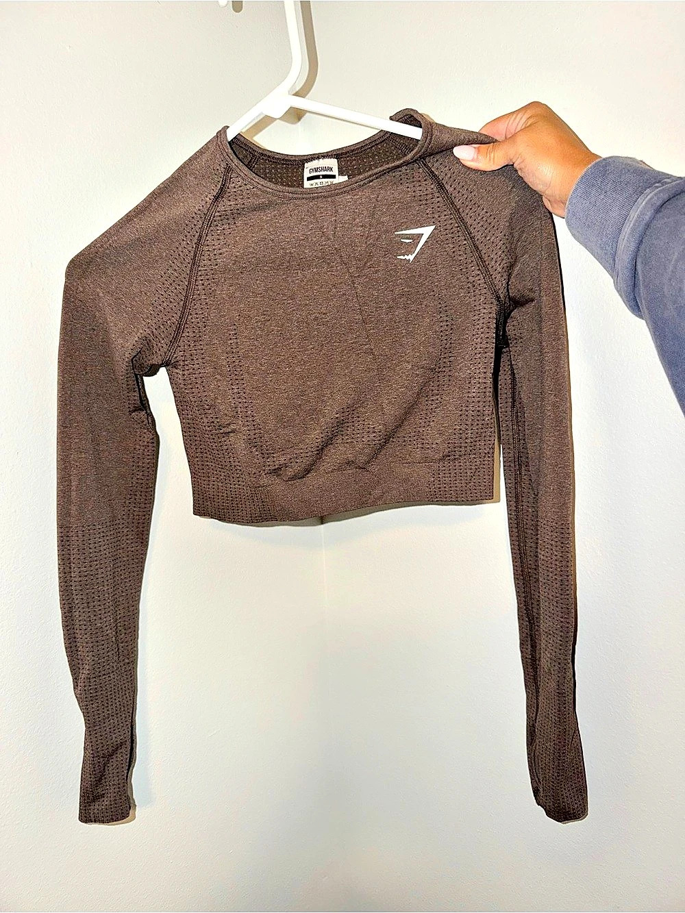 Gymshark Everyday Seamless Long Sleeve Crop Top Brown